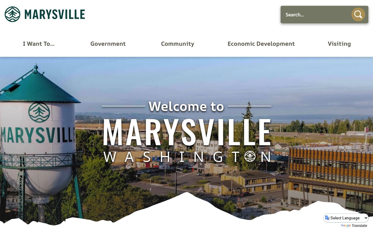 Marysville Washington city homepage with arrest records links