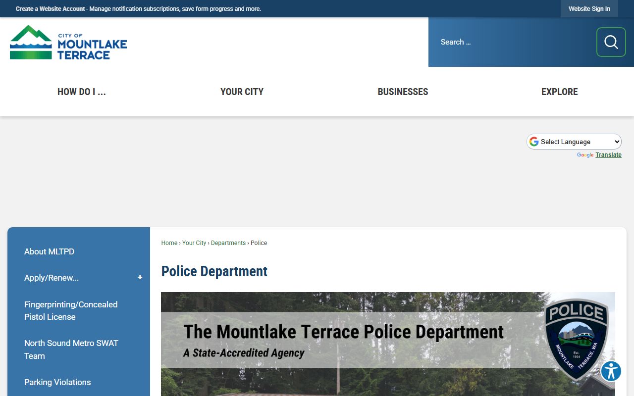Mountlake Terrace busted mugshots and police department records page