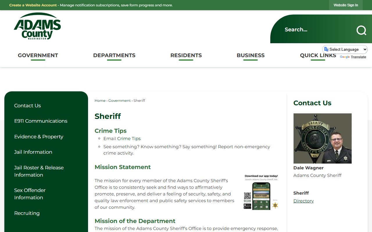 Adams County Washington Busted Mugshots sheriff page