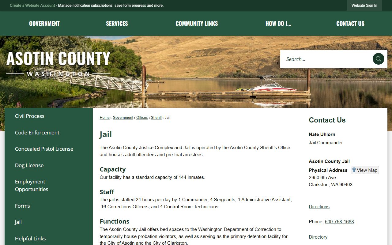 Asotin County Washington Busted Mugshots jail page