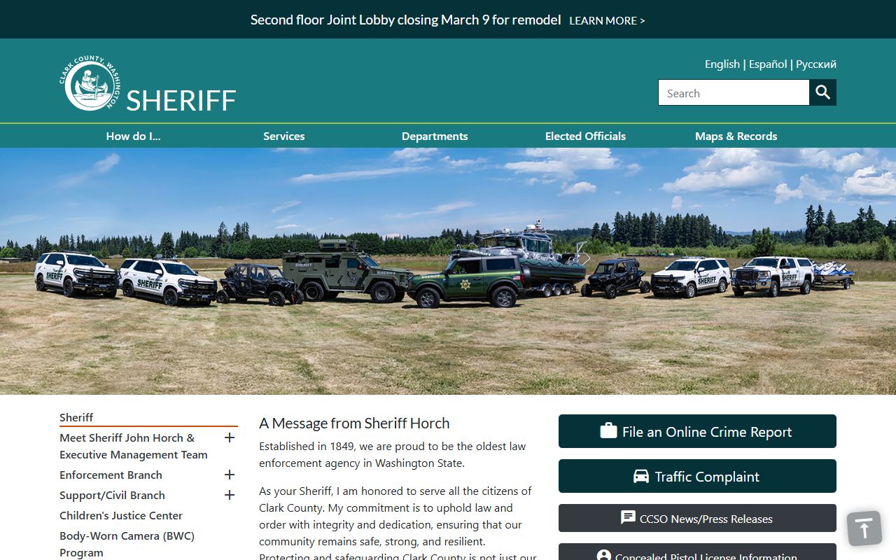 Clark County Washington Busted Mugshots sheriff page