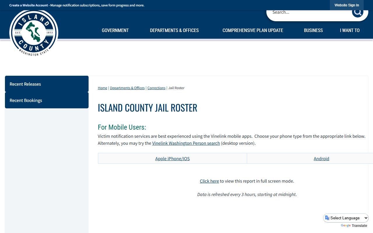 Island County Jail Roster busted mugshots search