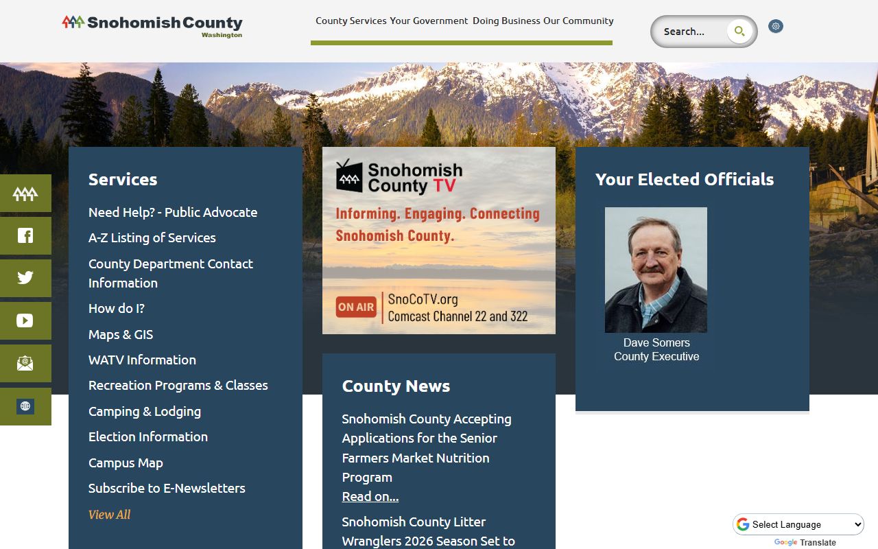 Snohomish County homepage with links to busted mugshots and arrest records resources