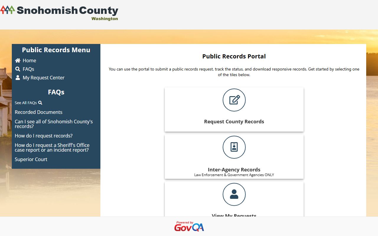 Snohomish County records request portal for mugshots and arrest records