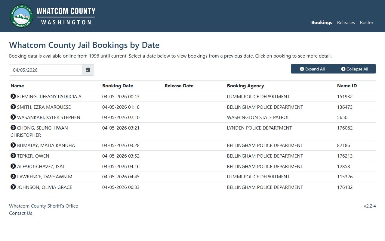 Whatcom County Washington Busted Mugshots bookings database