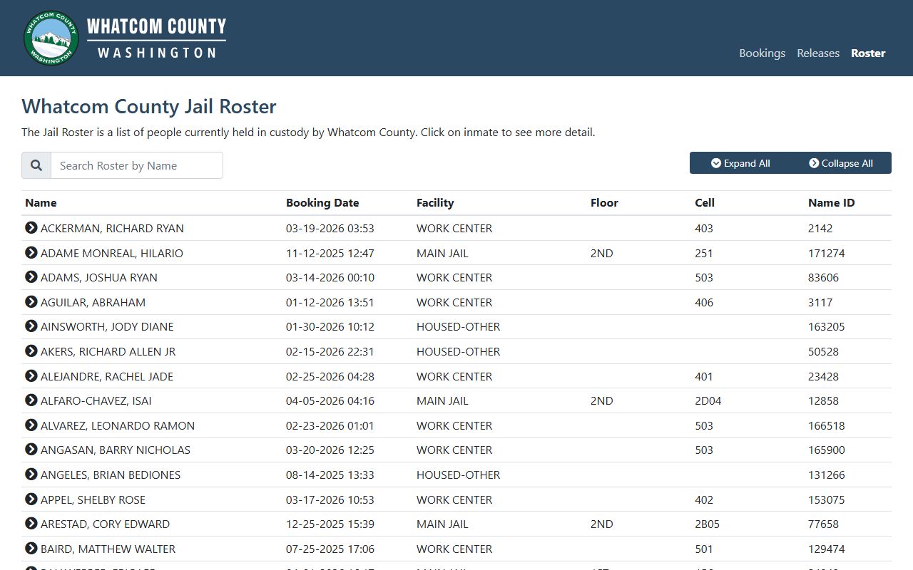 Whatcom County Washington Busted Mugshots jail roster search