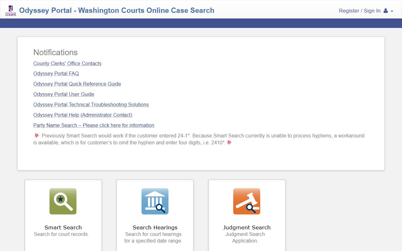 Washington Busted Mugshots Odyssey court portal