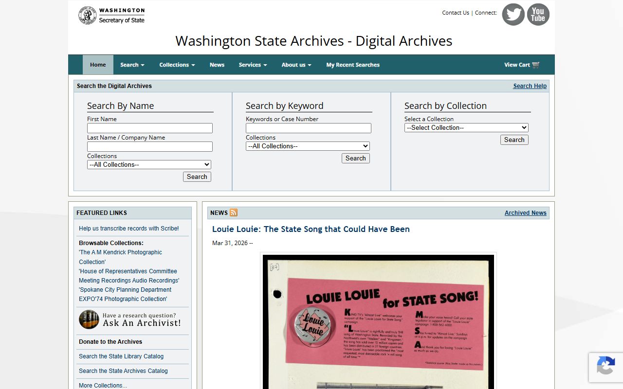 Washington Busted Mugshots state digital archives